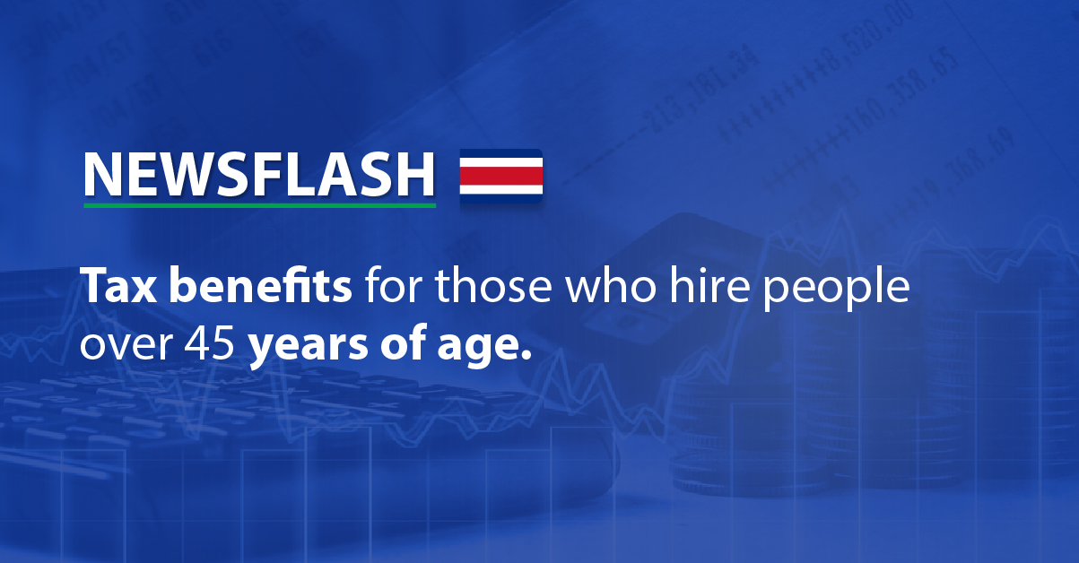 Tax benefits for those who hire people over 45 years of age