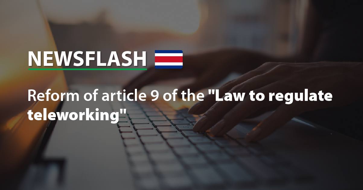 Reform of article 9 of the "Law to regulate teleworking"
