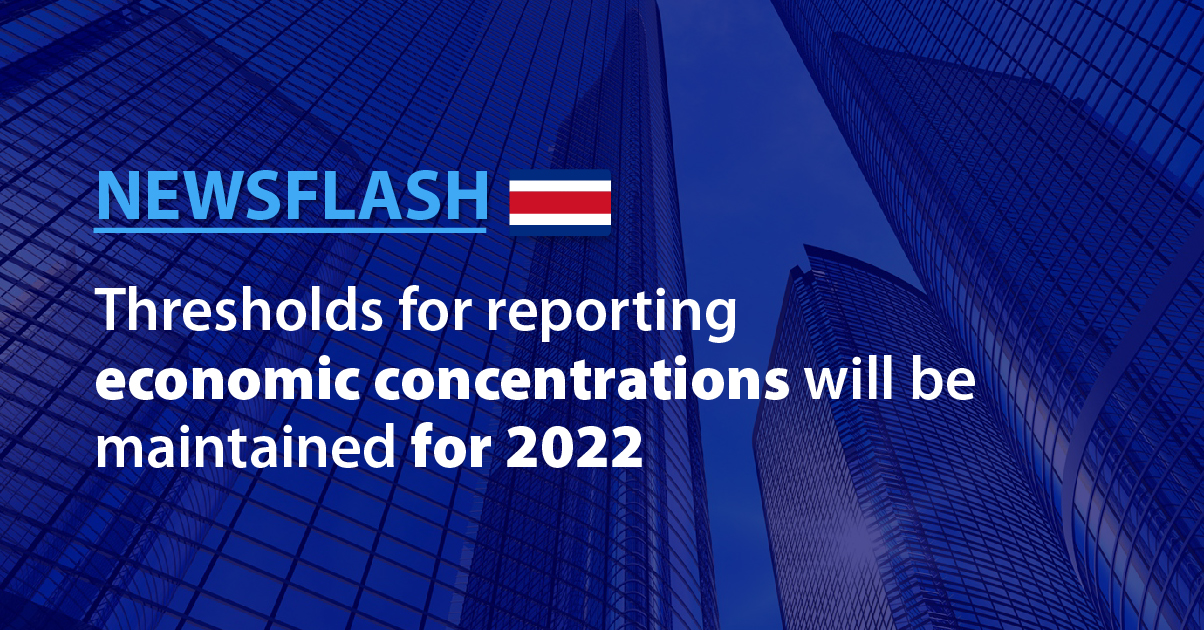COPROCOM announces that the thresholds for reporting economic concentrations  will be maintained for 2022