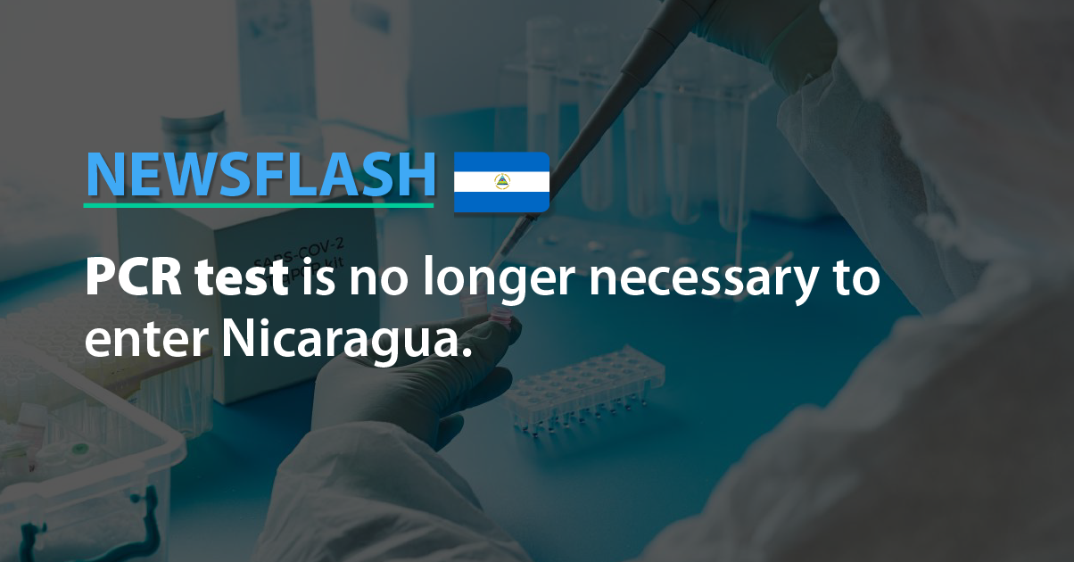 PCR test is no longer necessary to enter Nicaragua.