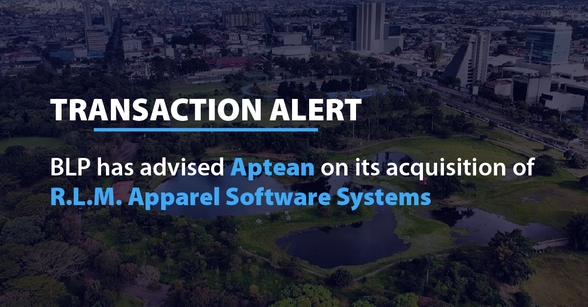 BLP advises Aptean on the acquisition of RLM Apparel Software Systems